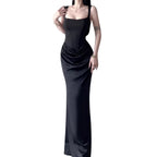 Sleeveless Backless Bodycon Long Dress with Fish Tail Hem
