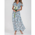 Chiffon Floral Ruffle Dress